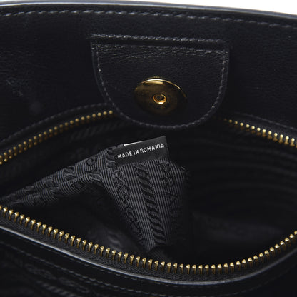 Prada Glace Calf Small Twin Pocket Tote Black 7 of 11