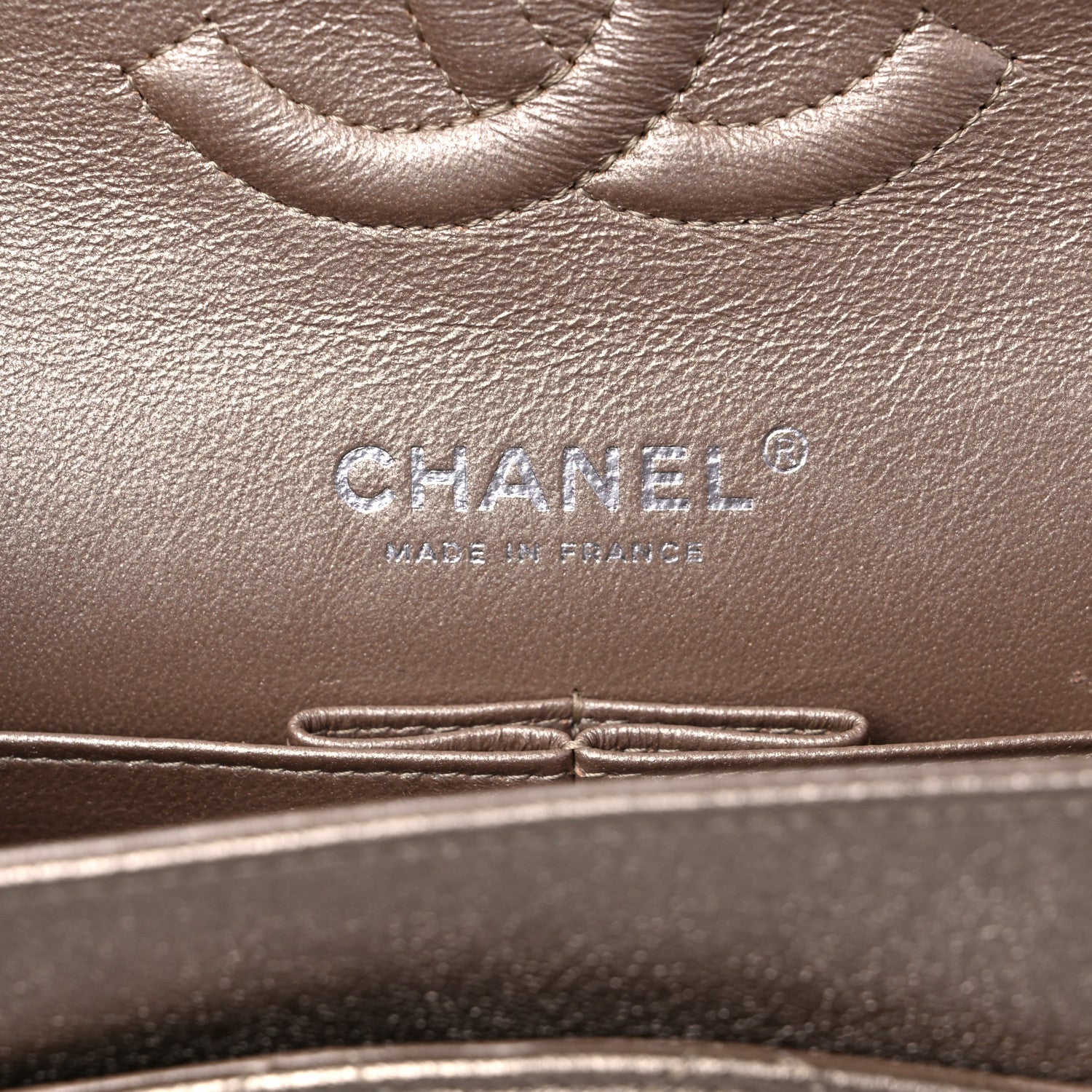 Chanel Metallic Lambskin Quilted Medium Double Flap Khaki 6 of 10