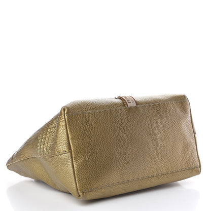 Fendi Calfskin Romano Selleria Small Villa Borghese Tote Gold 4 of 12