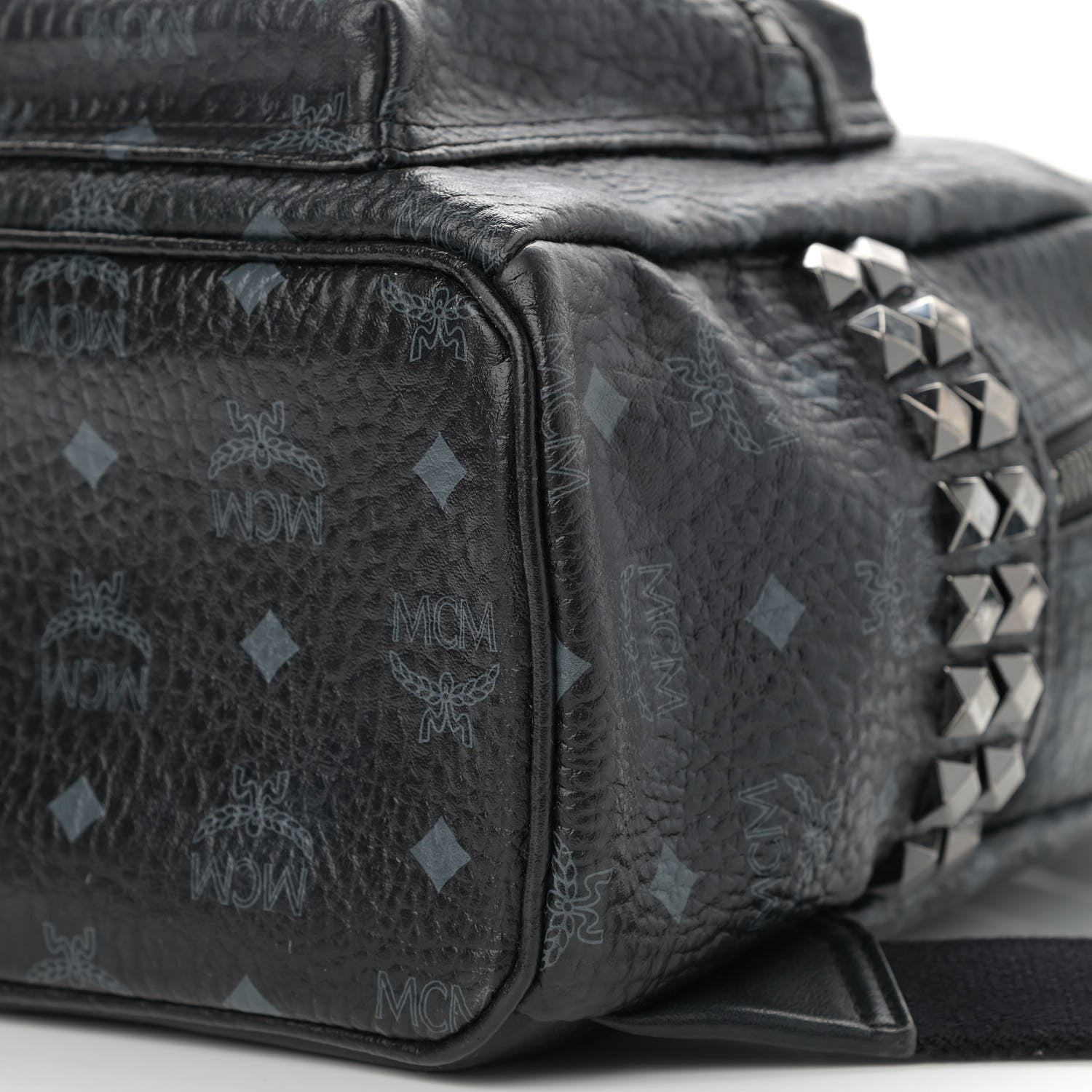 MCM Visetos Small Side Stud Stark Backpack Black 10 of 12