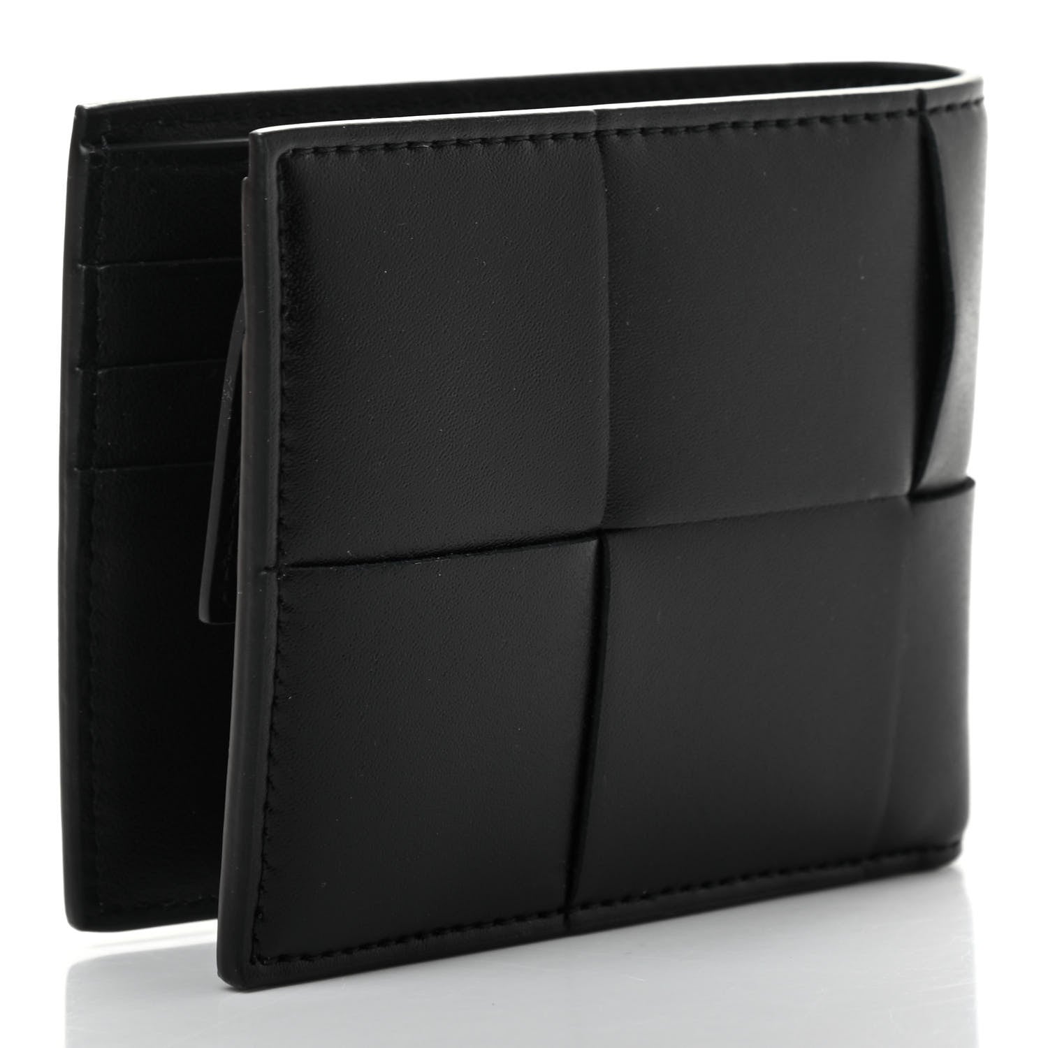 Bottega Veneta Calfskin Intrecciato Bi-Fold Wallet Black 3 of 7