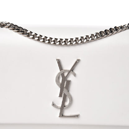 Saint Laurent Smooth Calfskin Small Monogram Kate Satchel Optical White 9 of 15