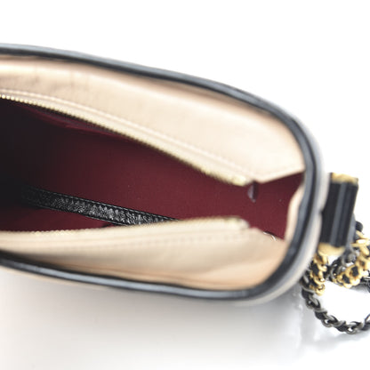 Chanel Aged Calfskin Quilted Small Gabrielle Hobo Beige Black 5 of 12