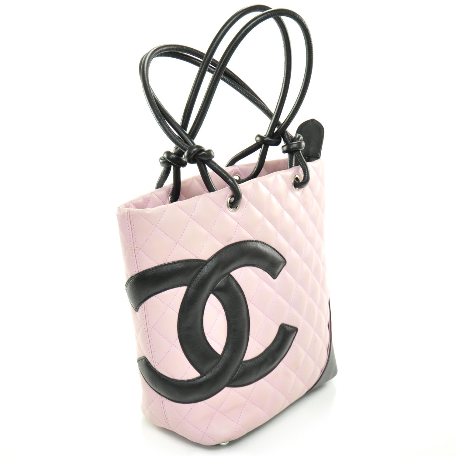 Chanel Calfskin Quilted Medium Cambon Tote Pink Black 3 of 9