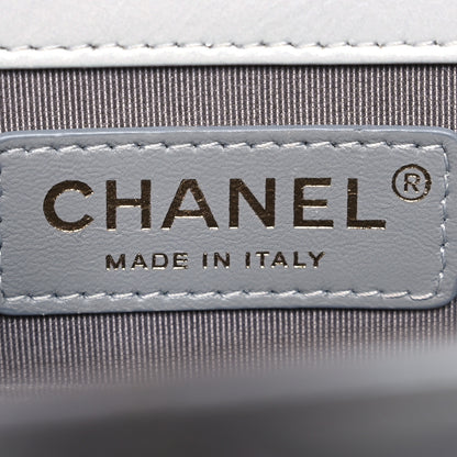 Chanel Iridescent Calfskin Quilted North South Boy Flap Light Grey 7 of 17