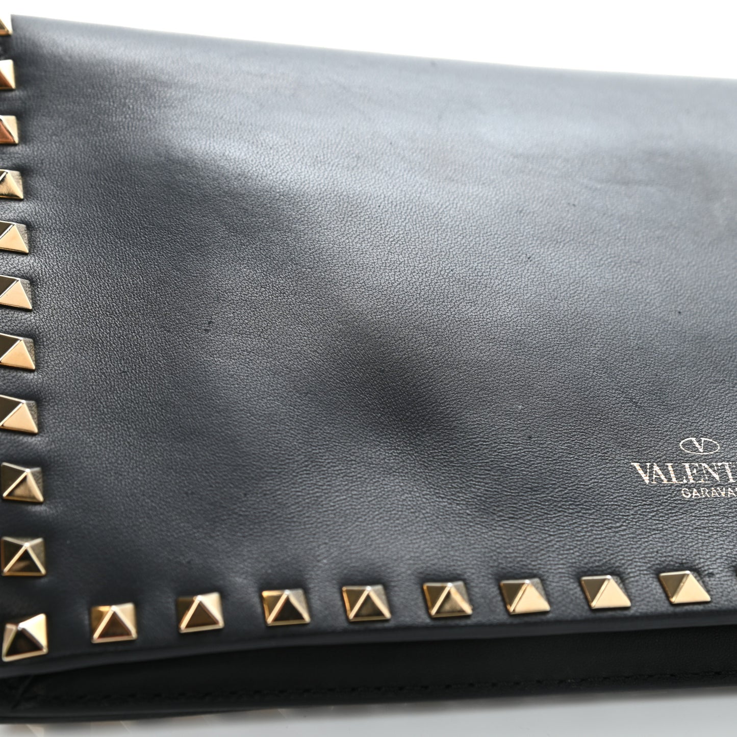 Nappa Rockstud Wristlet Clutch Black