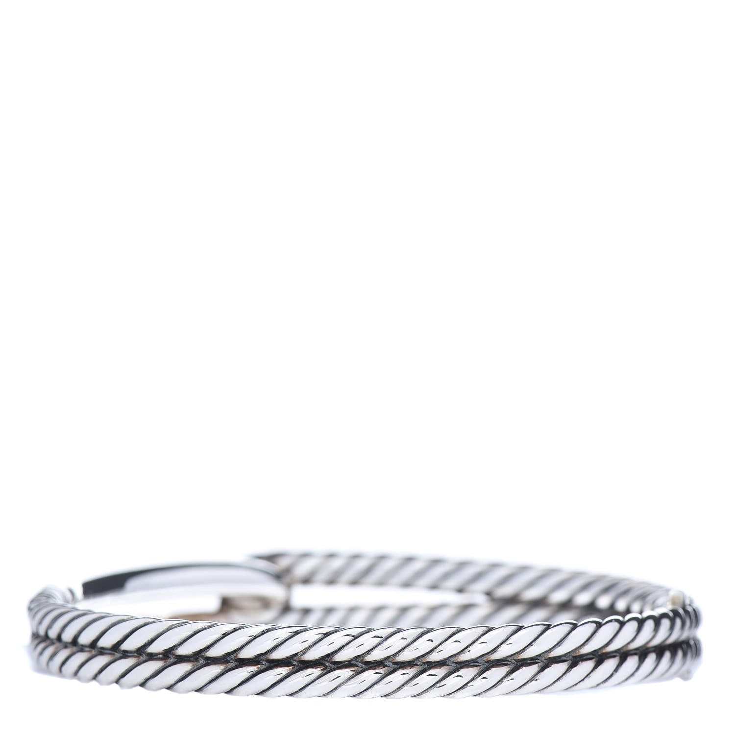 David Yurman Sterling Silver Diamond Pave 10mm Single Loop Labyrinth Bracelet 3 of 6