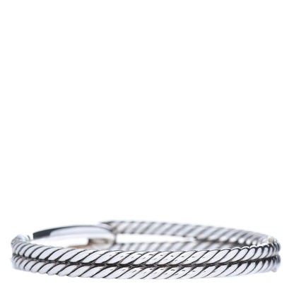 David Yurman Sterling Silver Diamond Pave 10mm Single Loop Labyrinth Bracelet 3 of 6