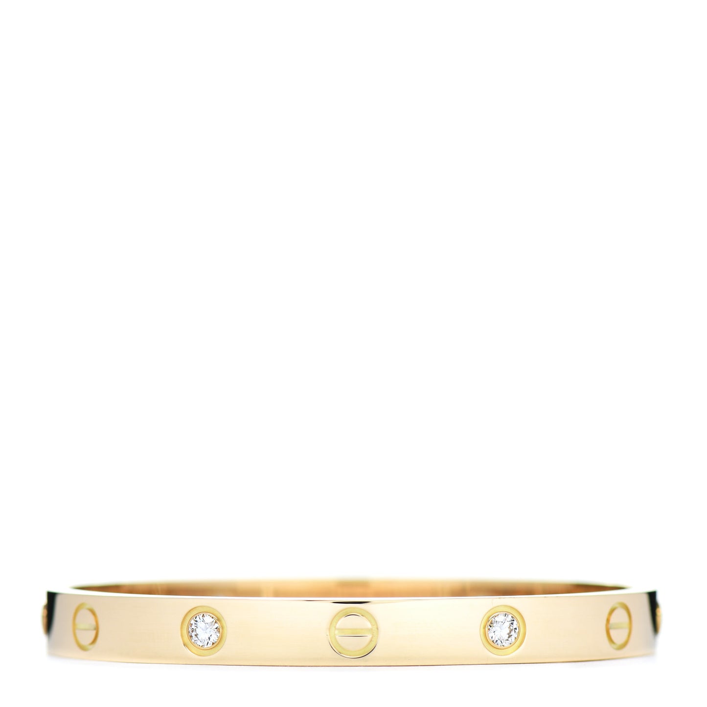 18K Yellow Gold 4 Diamond LOVE Bracelet 16