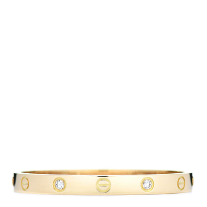 Cartier 18K Yellow Gold 4 Diamond LOVE Bracelet 16 1 of 4