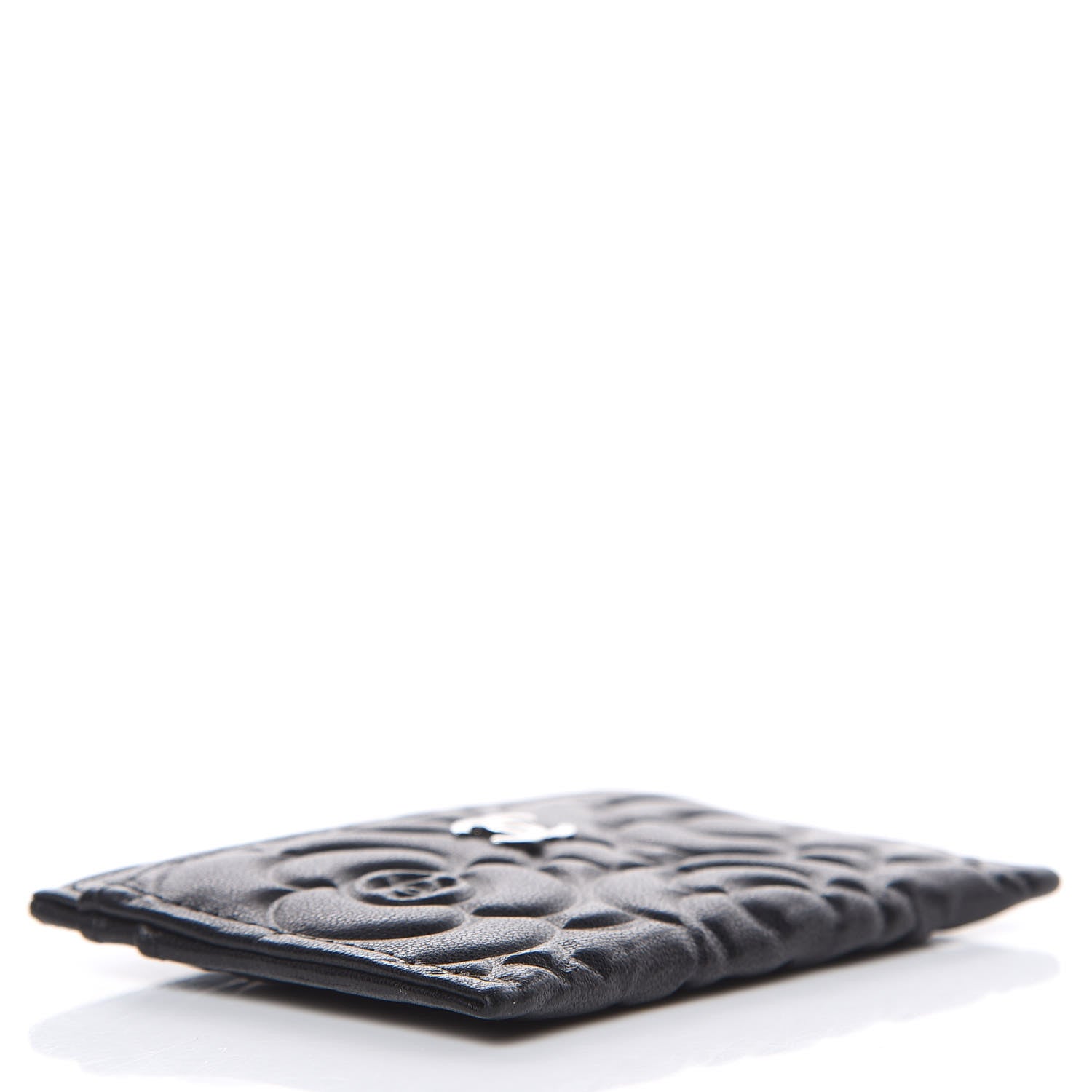 Chanel Lambskin Camellia Embossed Card Holder Black 4 of 9