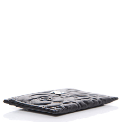 Chanel Lambskin Camellia Embossed Card Holder Black 4 of 9