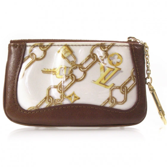 Monogram Charms Key Pouch White