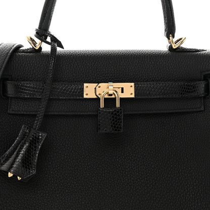 Hermes Togo Lizard Kelly Retourne Touch 25 Black 7 of 13