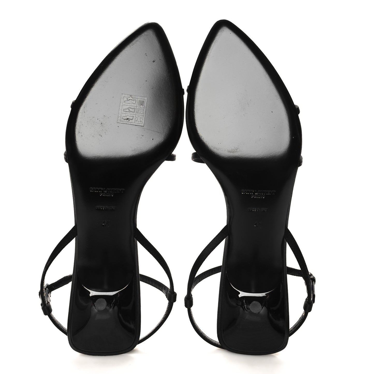 Crepe Satin Clara 55 Ankle Strap Sandals 41 Black
