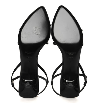 Saint Laurent Crepe Satin Clara 55 Ankle Strap Sandals 41 Black 5 of 8