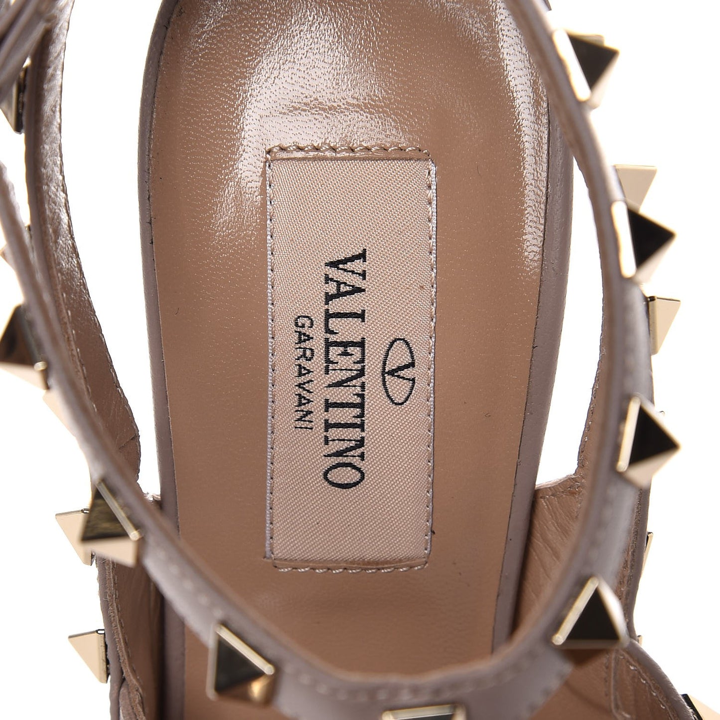 Patent Nappa Rockstud Ankle Strap 100mm Pumps 37 Poudre