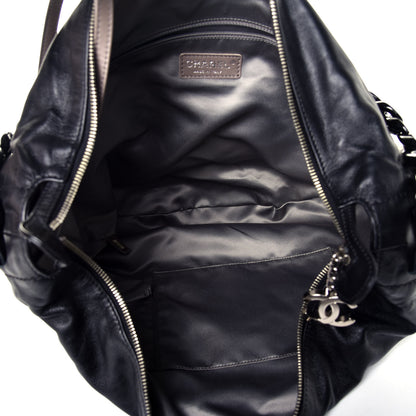 Chanel Calfskin Modern Chain Rhodoid Hobo Black 5 of 9