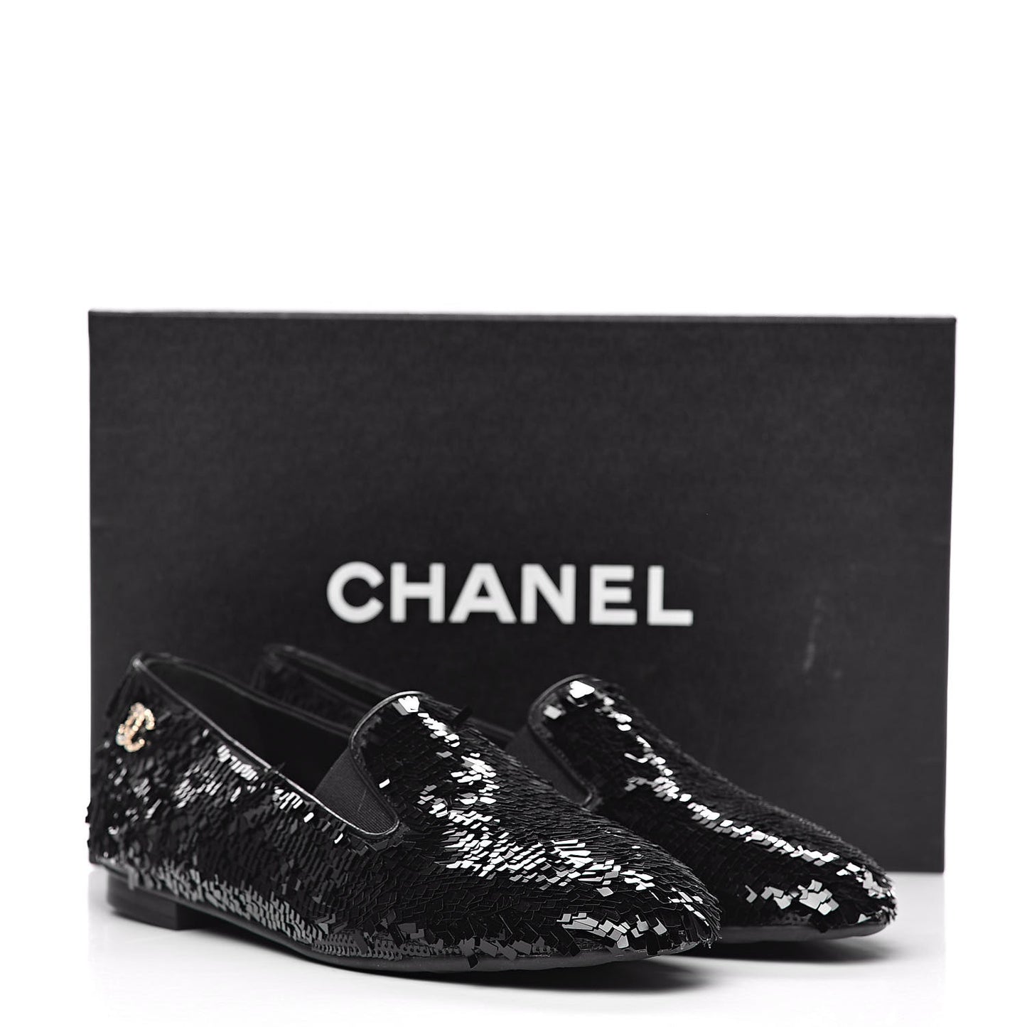 Sequin CC Loafers 37 Black