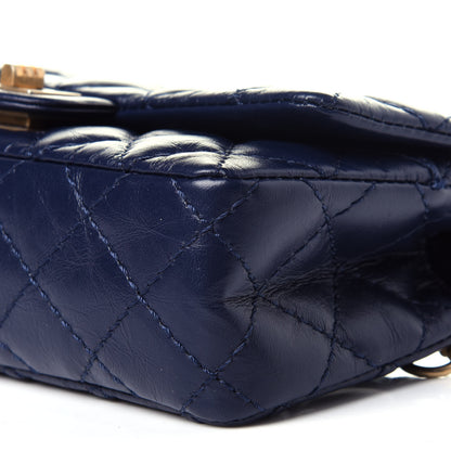 Chanel Aged Calfskin Quilted 2.55 Reissue Flap Belt Bag Clutch Navy 7 of 11