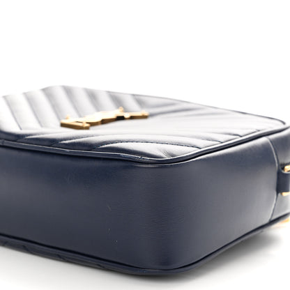 Saint Laurent Calfskin Matelasse Monogram Lou Camera Bag Deep Marine 8 of 9