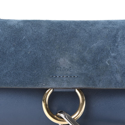 Chloe Suede Calfskin Mini Faye Shoulder Bag Majolica Blue 10 of 10