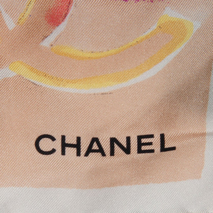 Chanel Silk Watercolor CC Scarf Multicolor 2 of 4