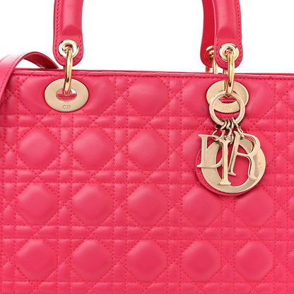 Christian Dior Lambskin Cannage Large Lady Dior Fuchsia 8 of 13