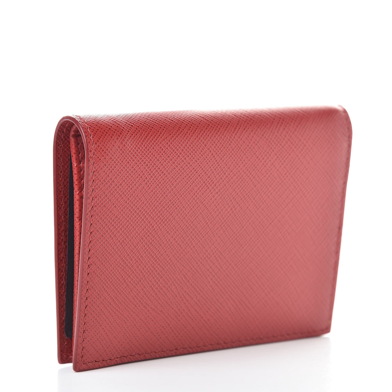 Prada Saffiano Metal Flap Wallet Fuoco Petalo 3 of 9