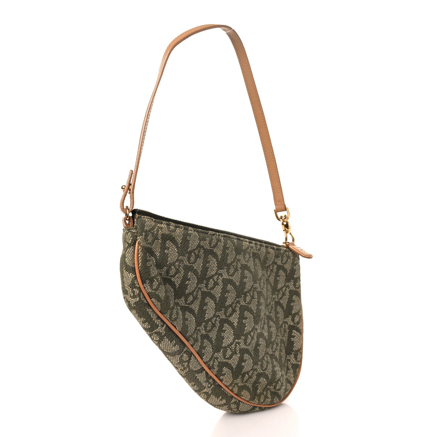 Christian Dior Monogram Mini Saddle Pochette Green 3 of 9