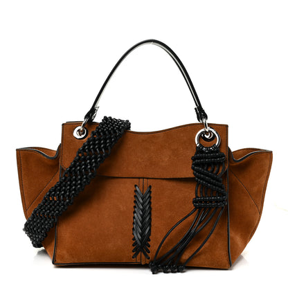 Proenza Schouler Suede Crochet Curl Satchel Wood 1 of 19