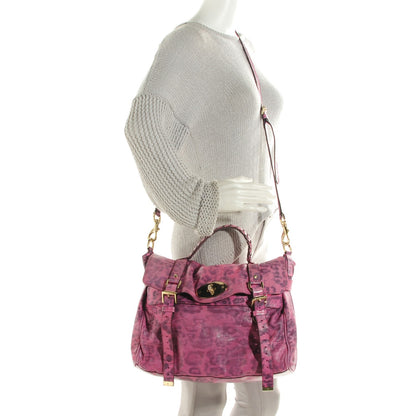Mulberry Shiny Leopard Oversized Alexa Peony Pink 2 of 9