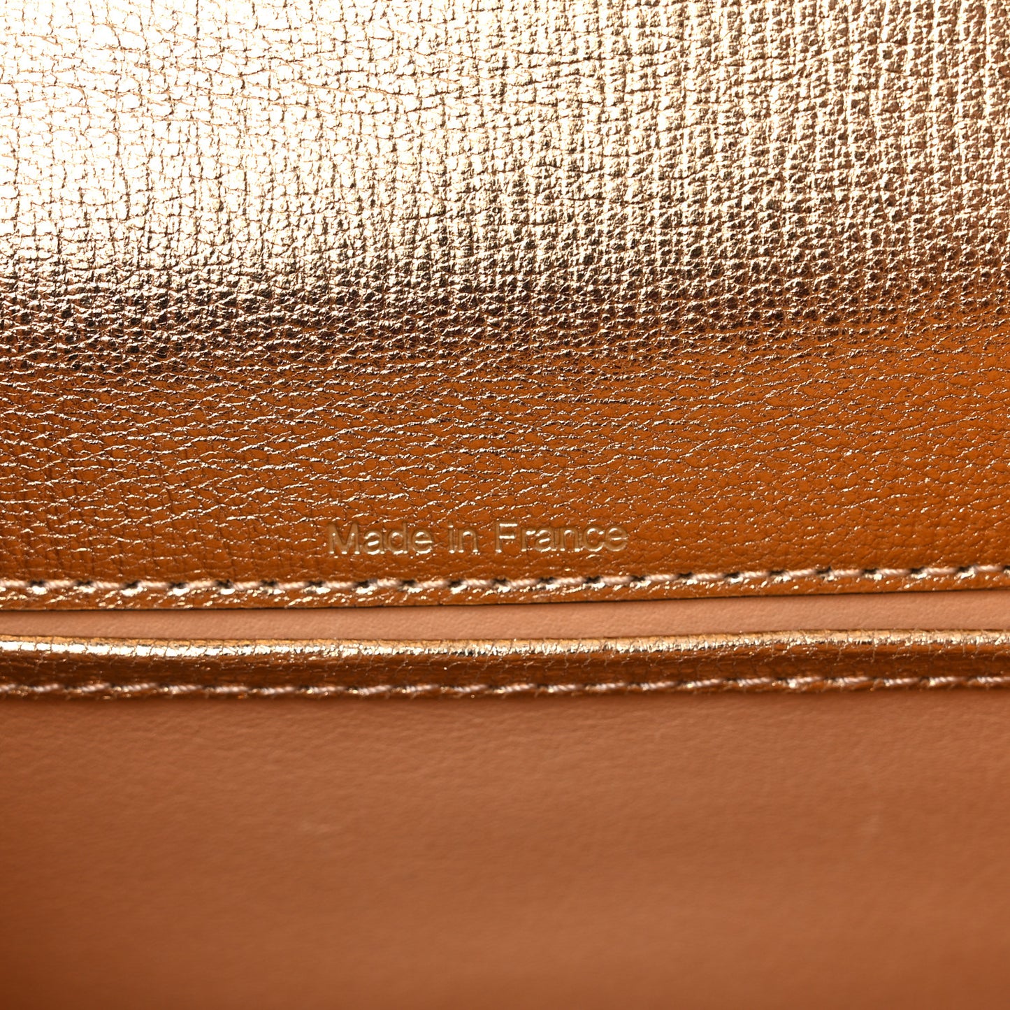Metallic Goatskin Mini Brillant Satchel  Gold