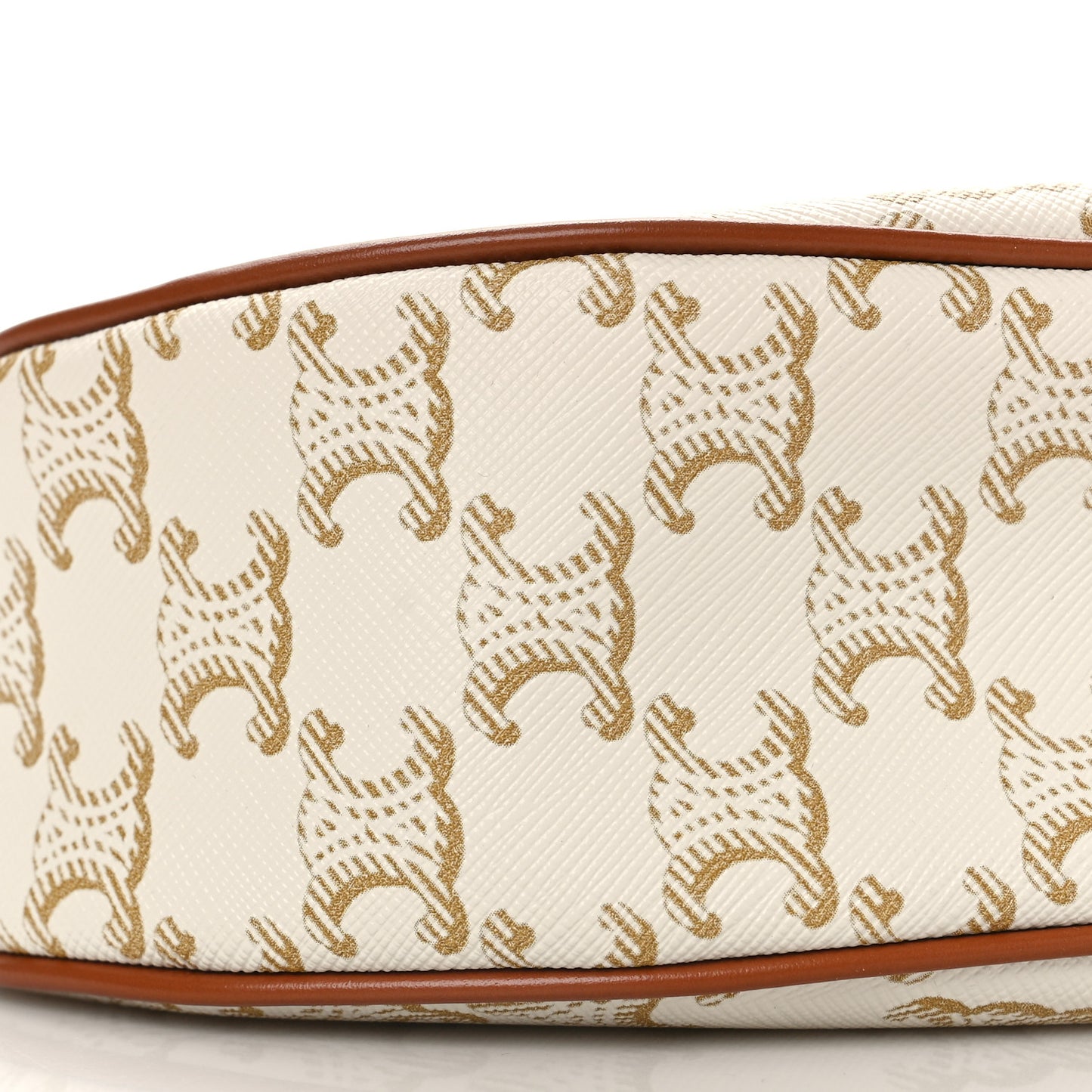 Canvas Calfskin Ava Triomphe Shoulder Bag White