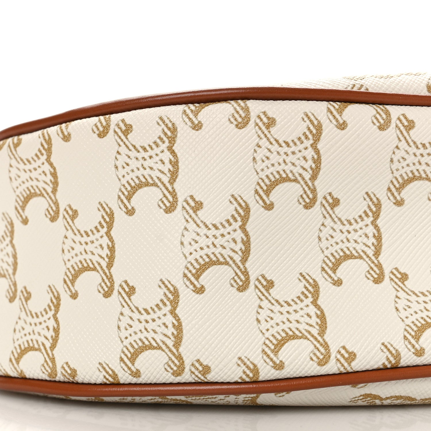 Celine Canvas Calfskin Ava Triomphe Shoulder Bag White 7 of 9