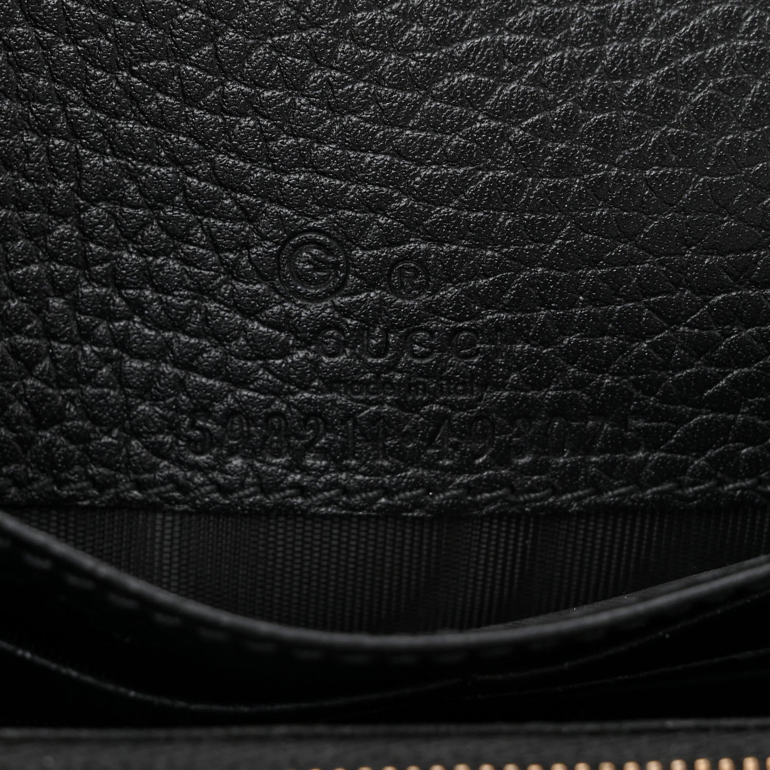 Gucci Pebbled Calfskin Soho Wallet On Chain Black 6 of 9