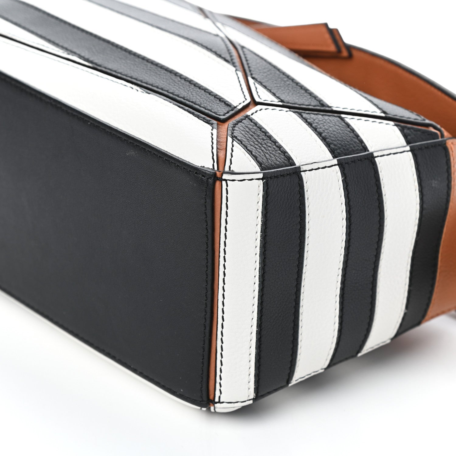 Loewe Calfskin Marine Stripe Small Puzzle Bag Tan 9 of 9