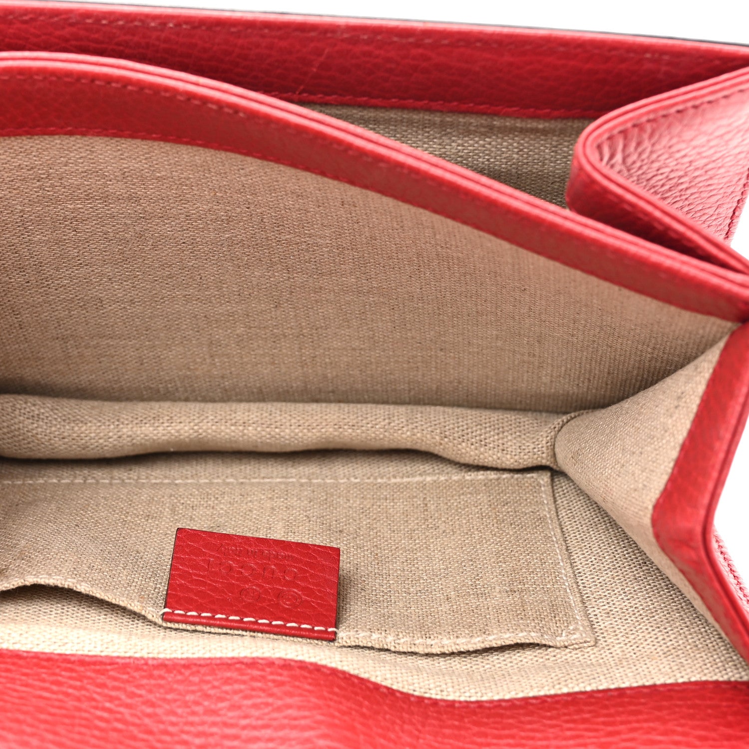 Gucci Dollar Calfskin Small Interlocking G Shoulder Bag Red 6 of 16