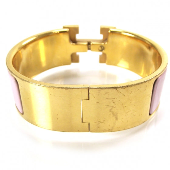 Hermes Enamel Clic Clac H Bracelet Wide Pink 3 of 5