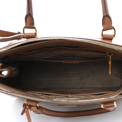 Prada Saffiano Medium Galleria Double Zip Tote Caramel 4 of 13