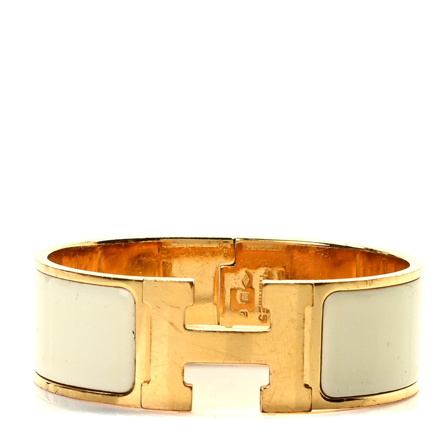 Enamel Wide Clic Clac H Bracelet PM Craie