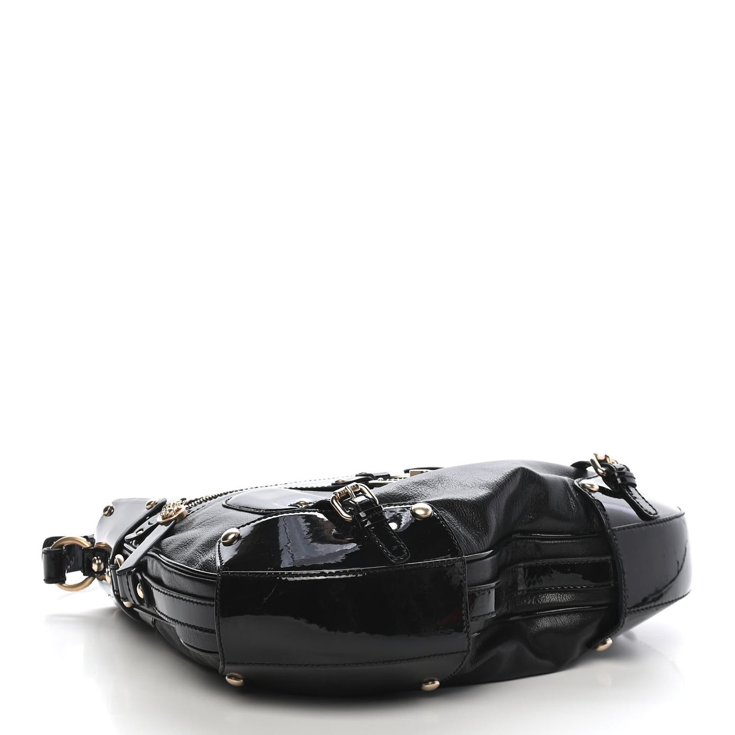 Patent Studded Hobo Black