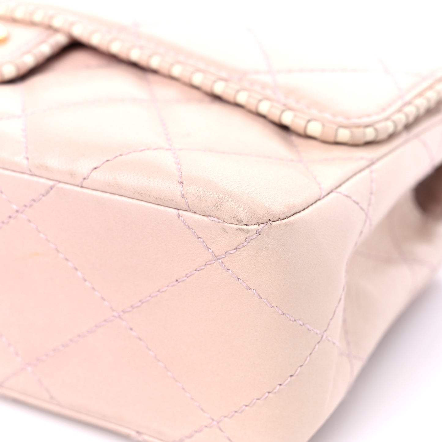Lambskin Quilted Medium Single Flap Light Pink
