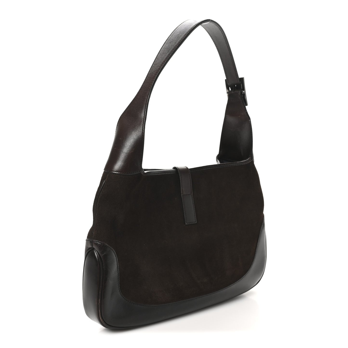 Suede Web Small Jackie O Hobo Dark Brown