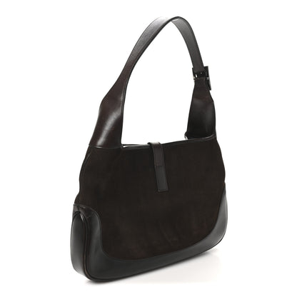 Gucci Suede Web Small Jackie O Hobo Dark Brown 3 of 11