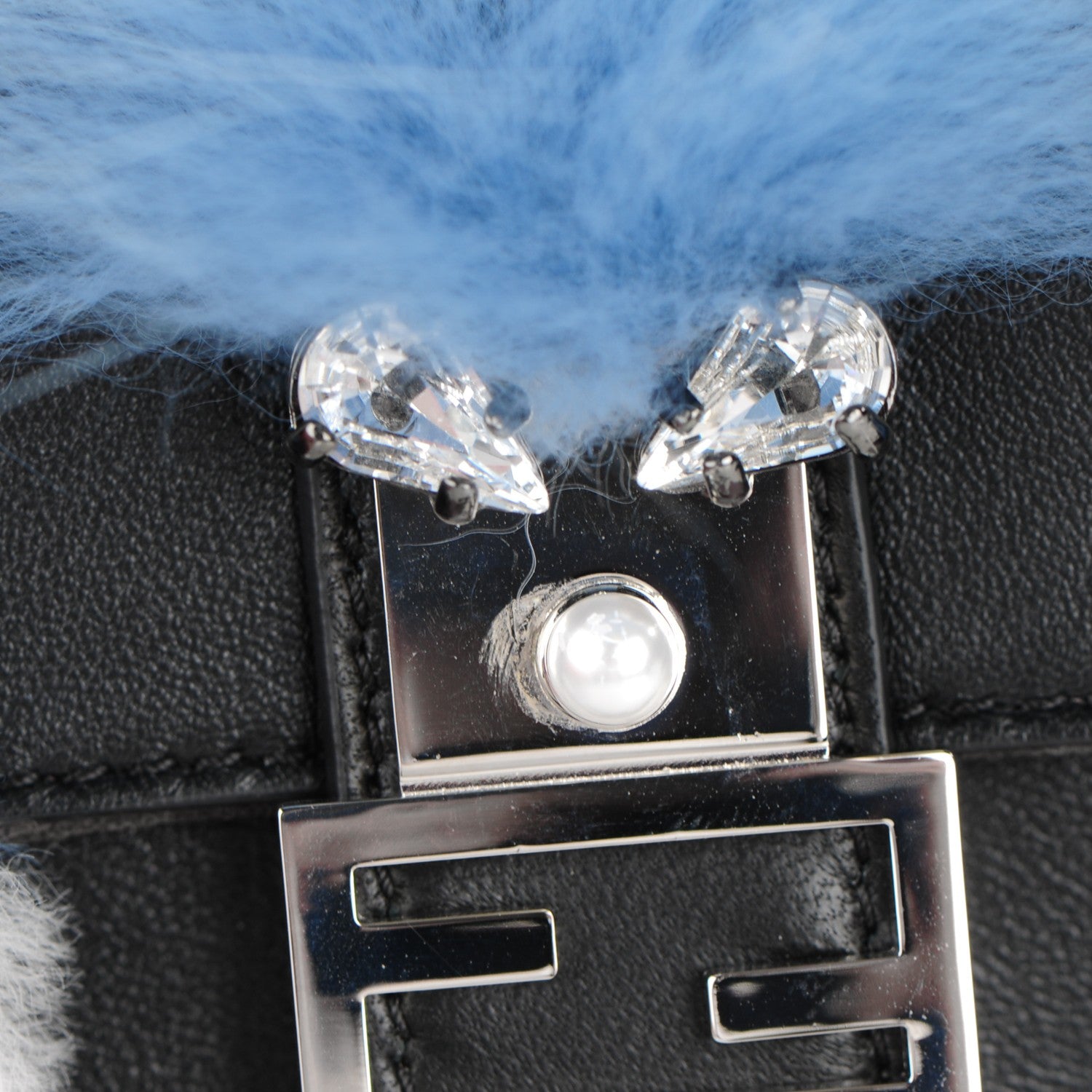 Fendi Nappa Rabbit Fox Fur Micro Buggie Baguette Black 9 of 9