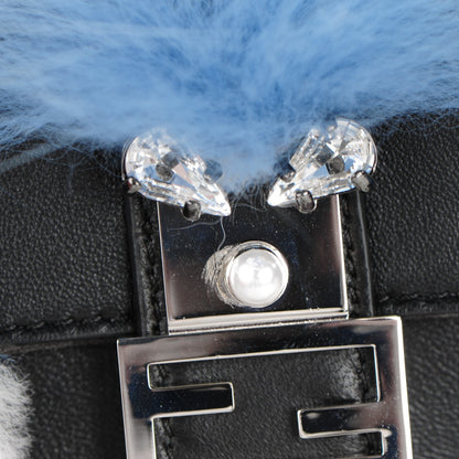Fendi Nappa Rabbit Fox Fur Micro Buggie Baguette Black 9 of 9