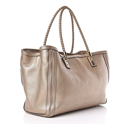 Gucci Metallic Pebbled Calfskin Medium Bella Tote Gold 3 of 22