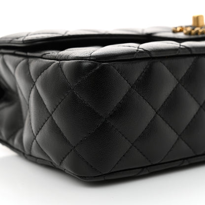 Chanel Lambskin Quilted Small Strass On Top Flap Bag Black 9 of 11