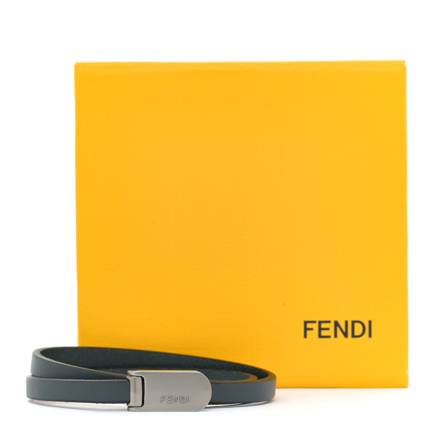 Fendi Calfskin Double Wrap Bracelet Laguna 6 of 6